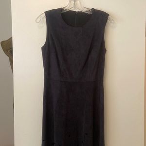Black faux suede Ellie Tahari dress